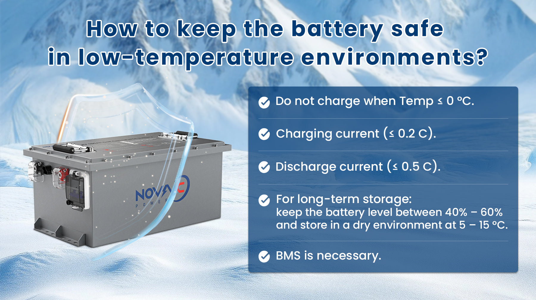 How to keep the battery safe in low-temperature environments?
