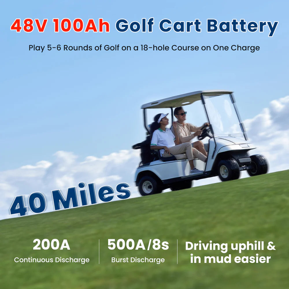 Novaic EC 48V 100Ah Lifepo4 Golf Cart Lithium Battery - Novaic