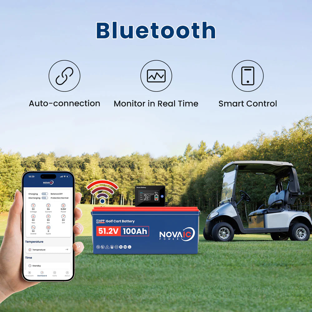 Novaic EC 48V 100Ah Lifepo4 Golf Cart Lithium Battery - Novaic