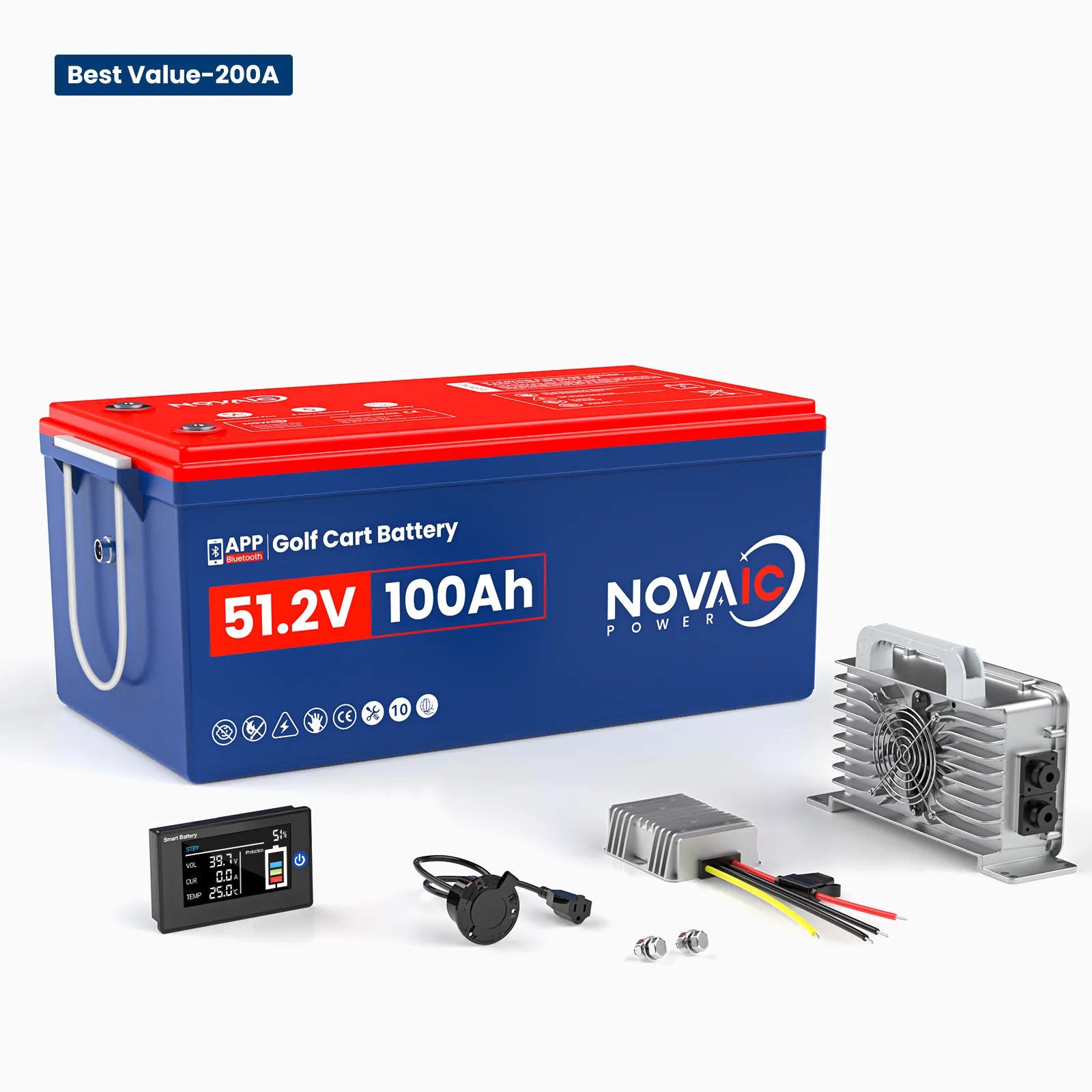 Novaic EC 48V 100Ah Lifepo4 Golf Cart Lithium Battery - Novaic