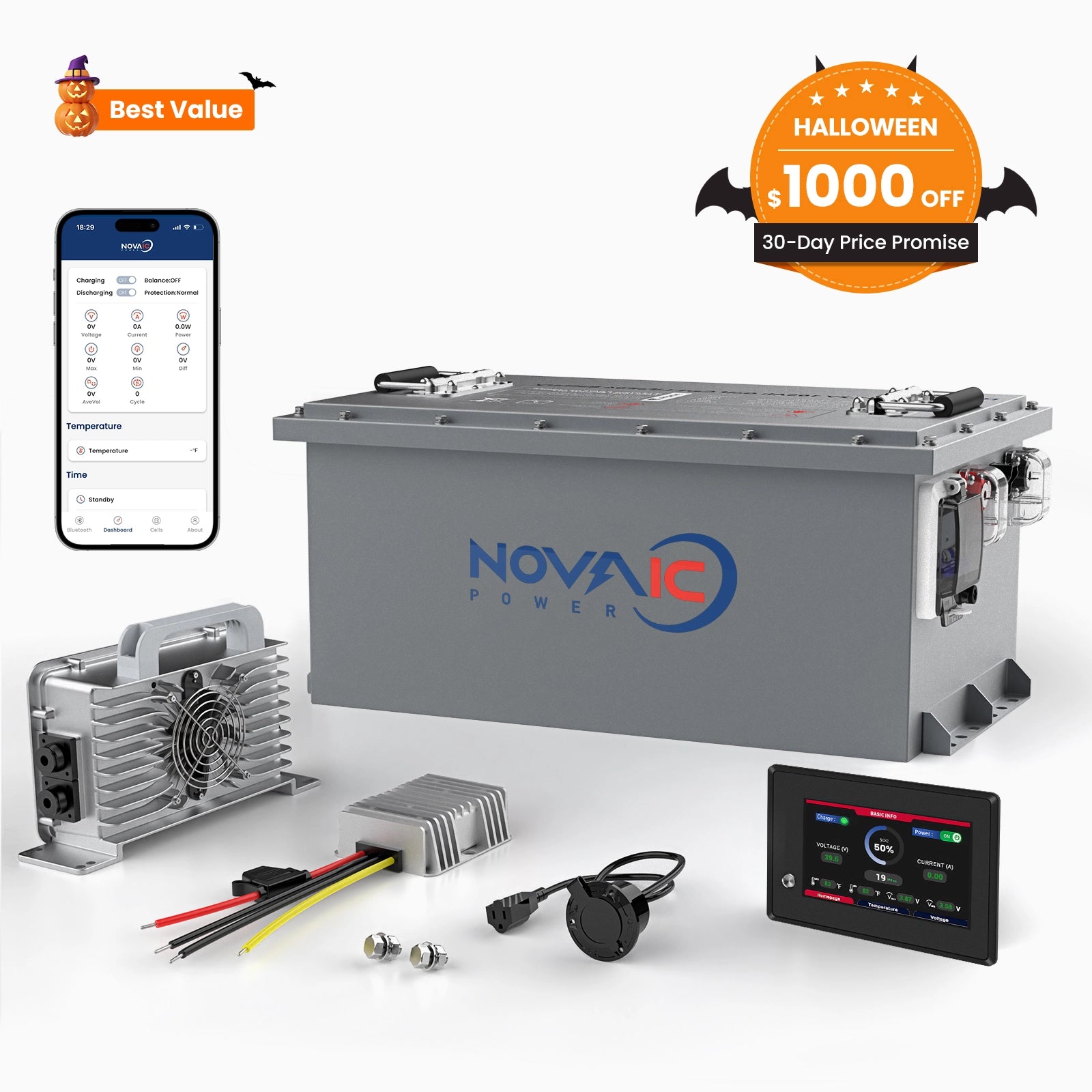 Novaic LT 36/48/72V 105Ah Lifepo4 Golf Cart Lithium Battery