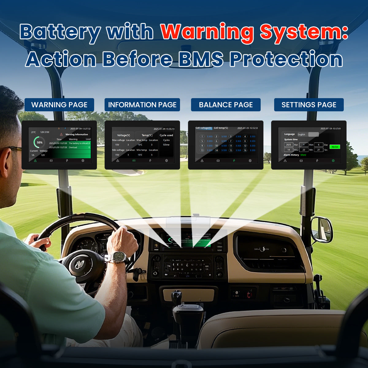 High-performance LiFePO4 battery ideal for enhancing golf cart efficiency and longevity.