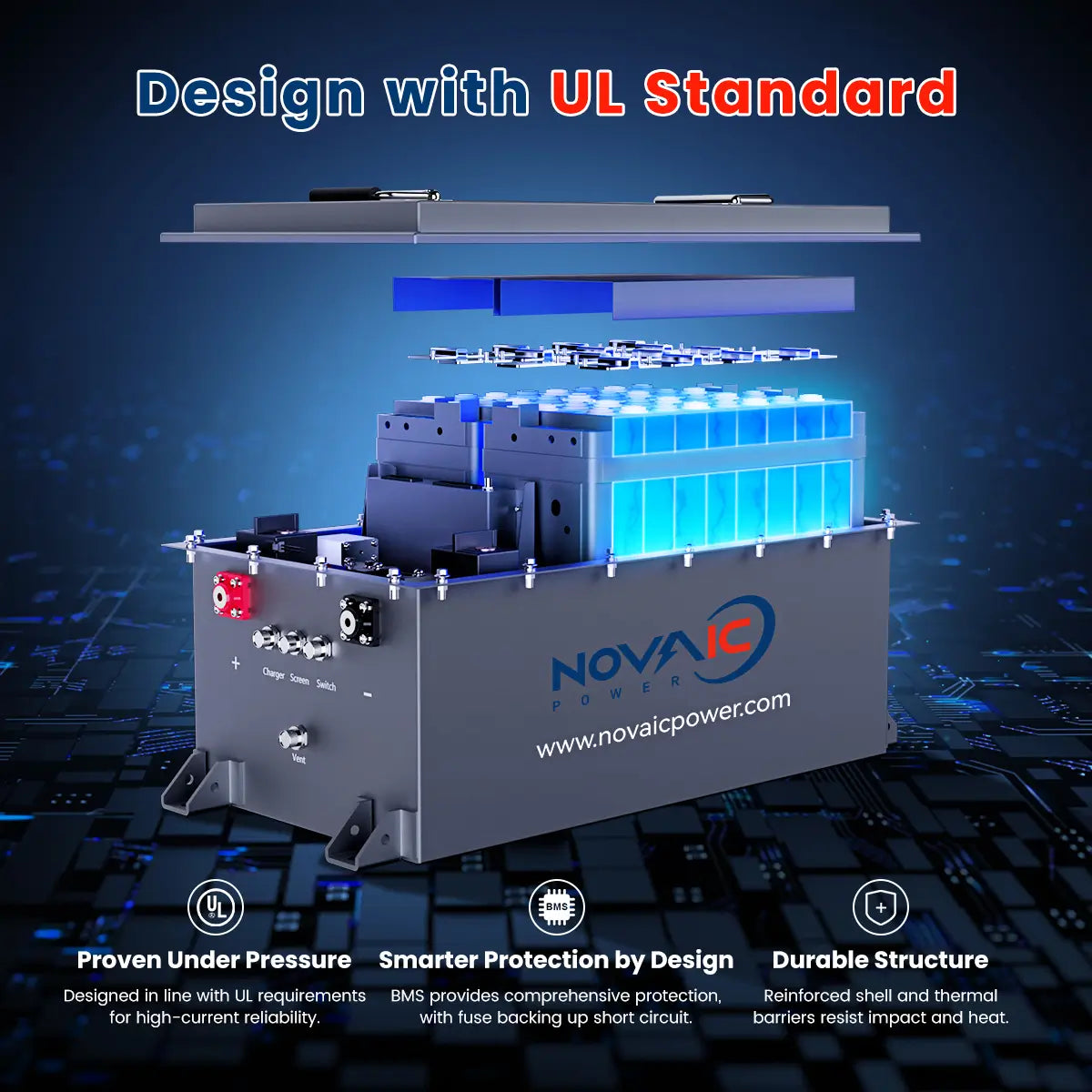 Novaic GR Plus 48V 105Ah Lifepo4 Golf Cart  Lithium  Battery - Novaic