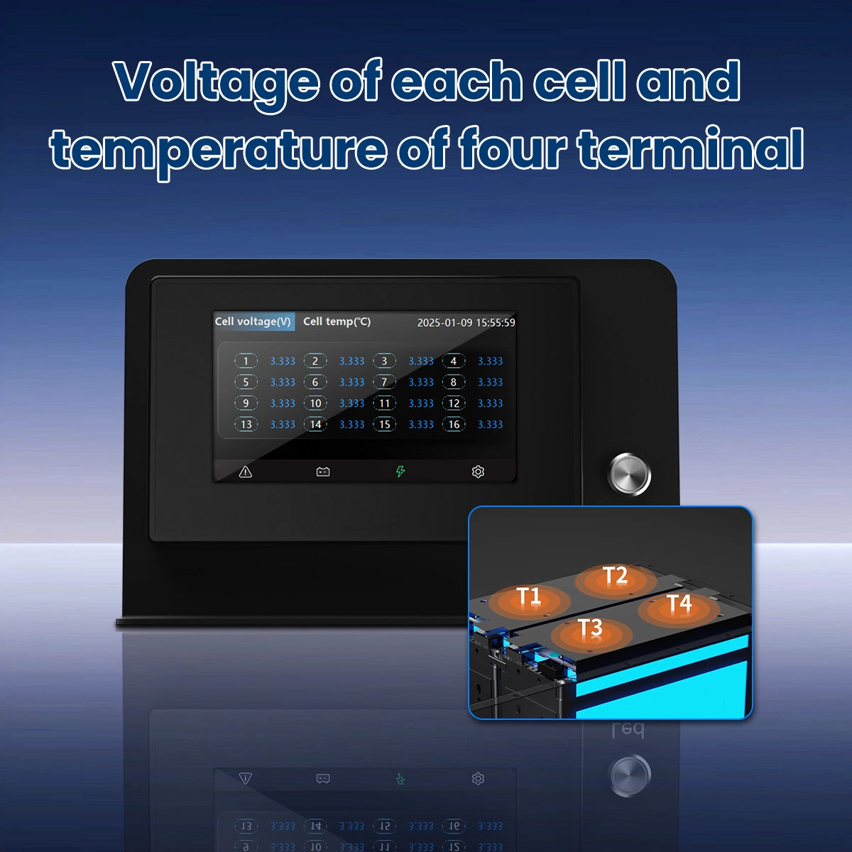 Novaic 48V 105Ah Golf Cart Battery Smart LCD Monitor for GR - Novaic