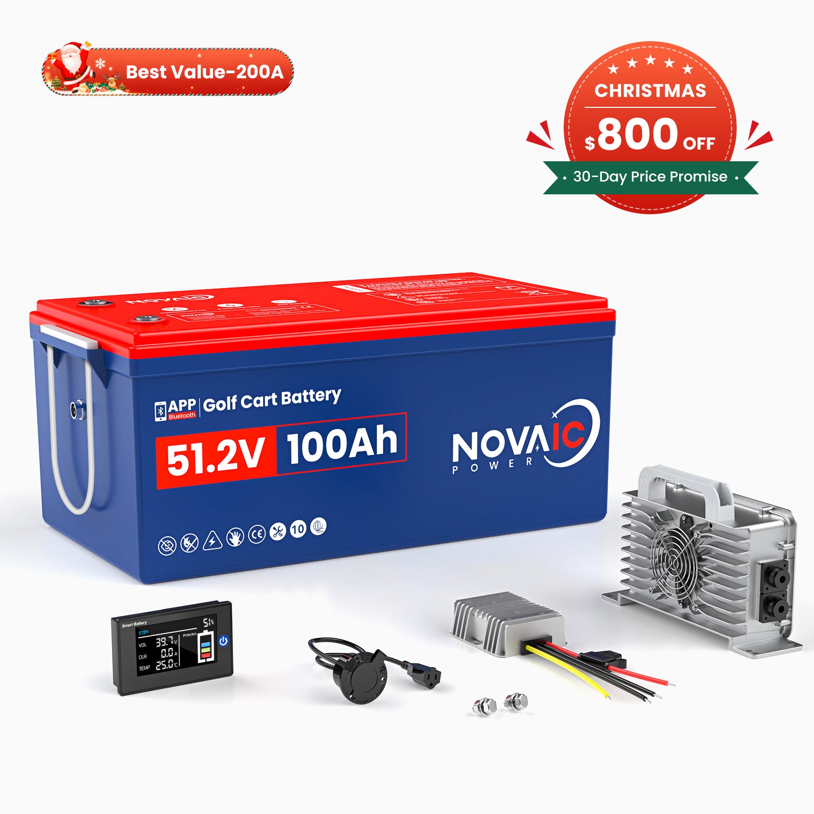 Novaic EC 48V 100Ah Lifepo4 Golf Cart  Lithium  Battery