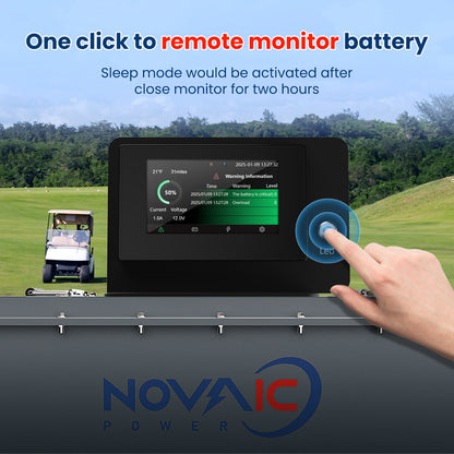Novaic 48V 105Ah Golf Cart Battery Smart LCD Monitor for GR
