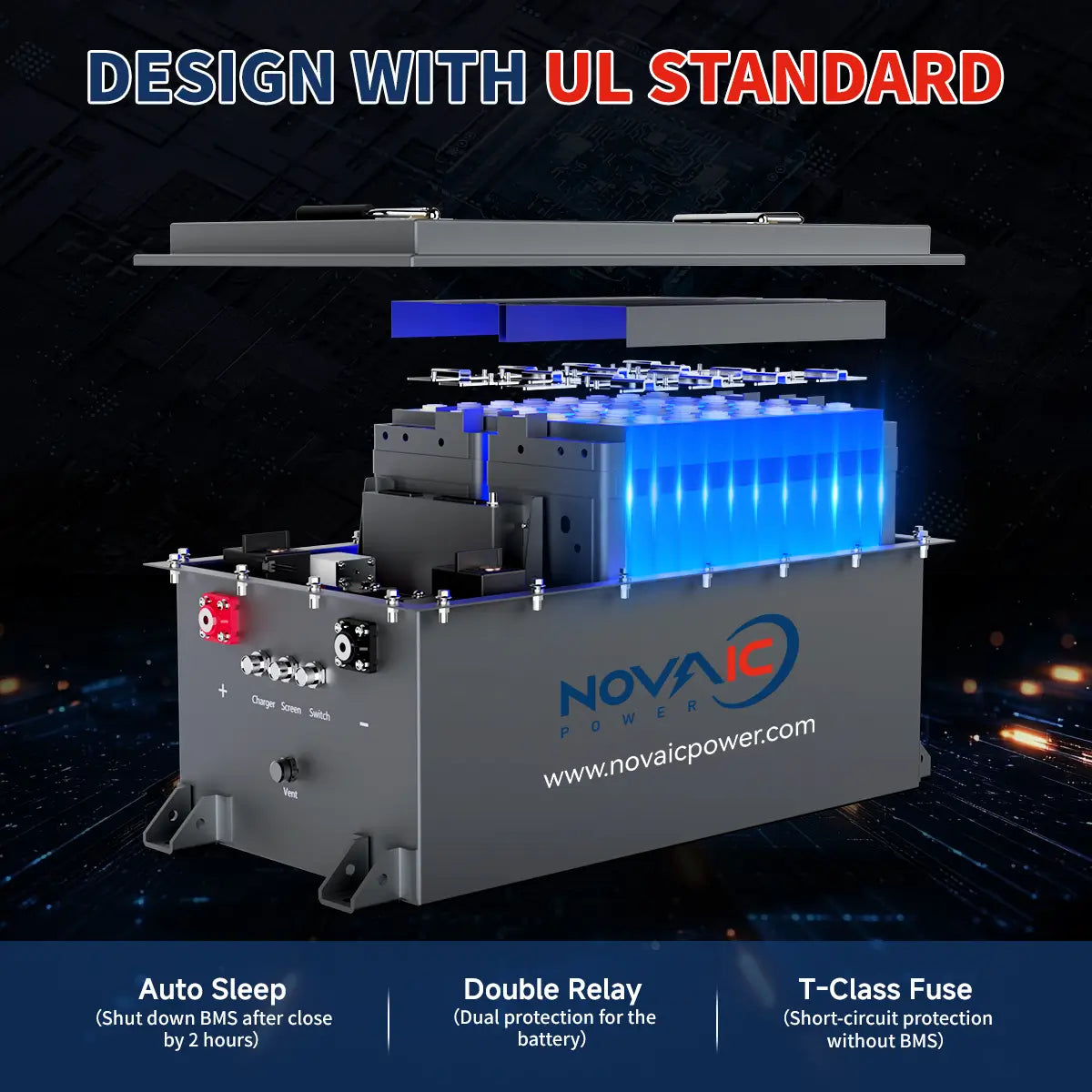 🔥Novaic GR 48V 105Ah Lifepo4 Golf Cart Lithium Battery