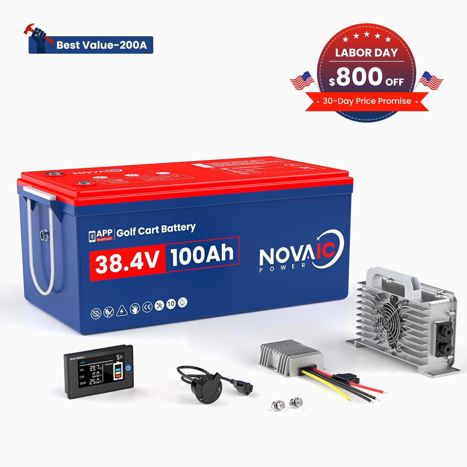 Novaic EC 36V 100Ah Lifepo4 Golf Cart  Lithium  Battery