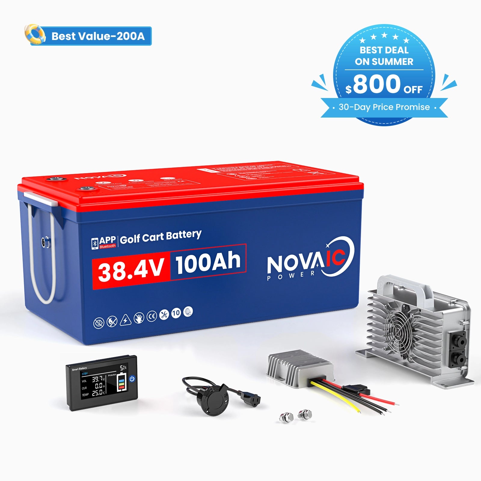 Novaic EC 36V 100Ah Lifepo4 Golf Cart  Lithium  Battery