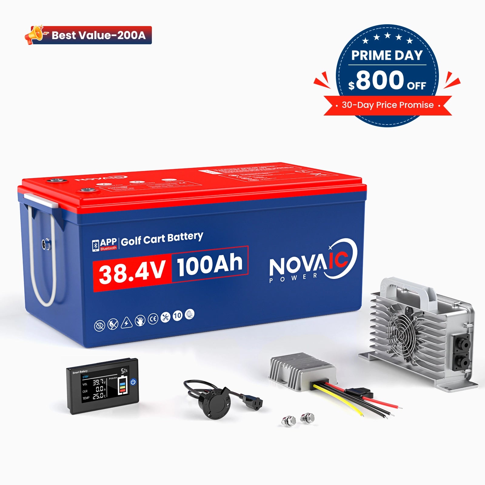 Novaic EC 36V 100Ah Lifepo4 Golf Cart  Lithium  Battery