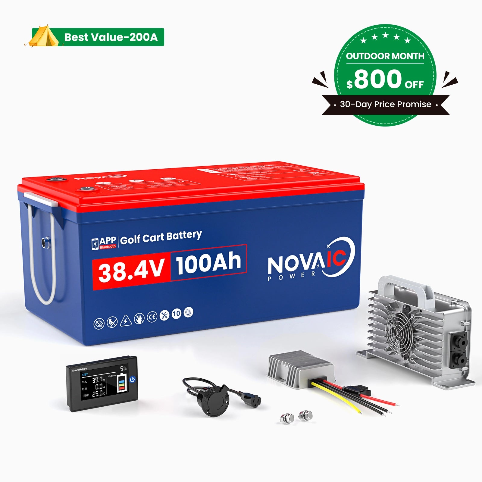 Novaic EC 36V 100Ah Lifepo4 Golf Cart  Lithium  Battery