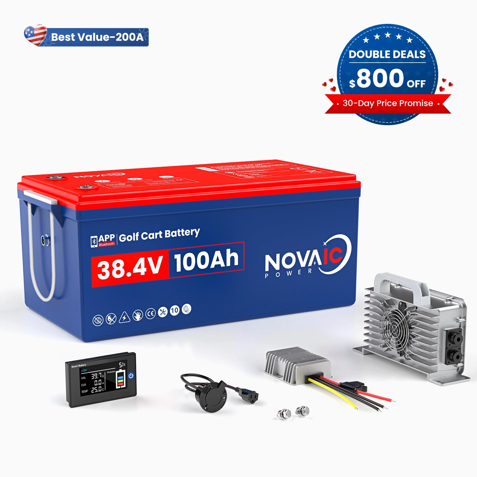 Novaic EC 36V 100Ah Lifepo4 Golf Cart  Lithium  Battery