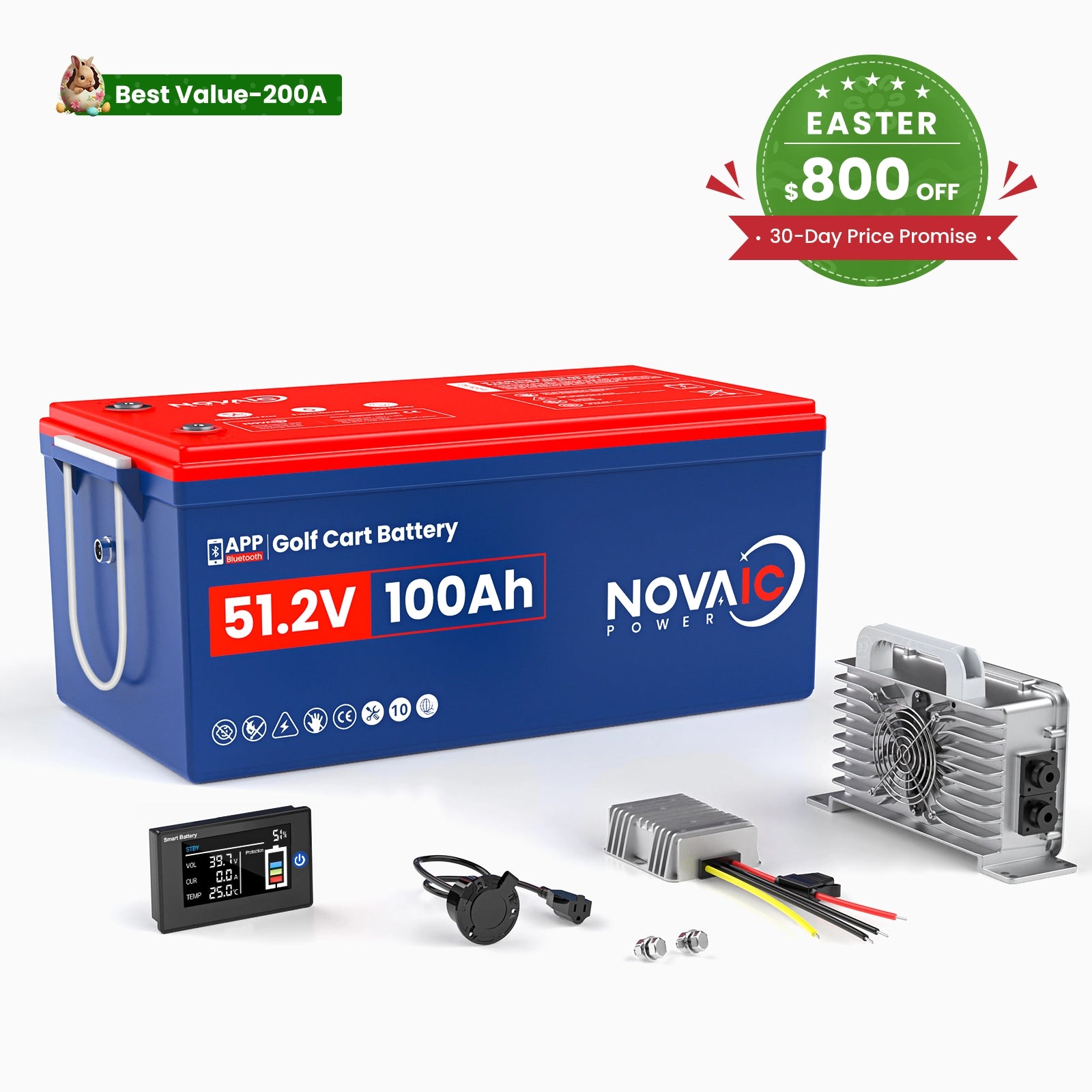 Novaic EC 48V 100Ah Lifepo4 Golf Cart  Lithium  Battery