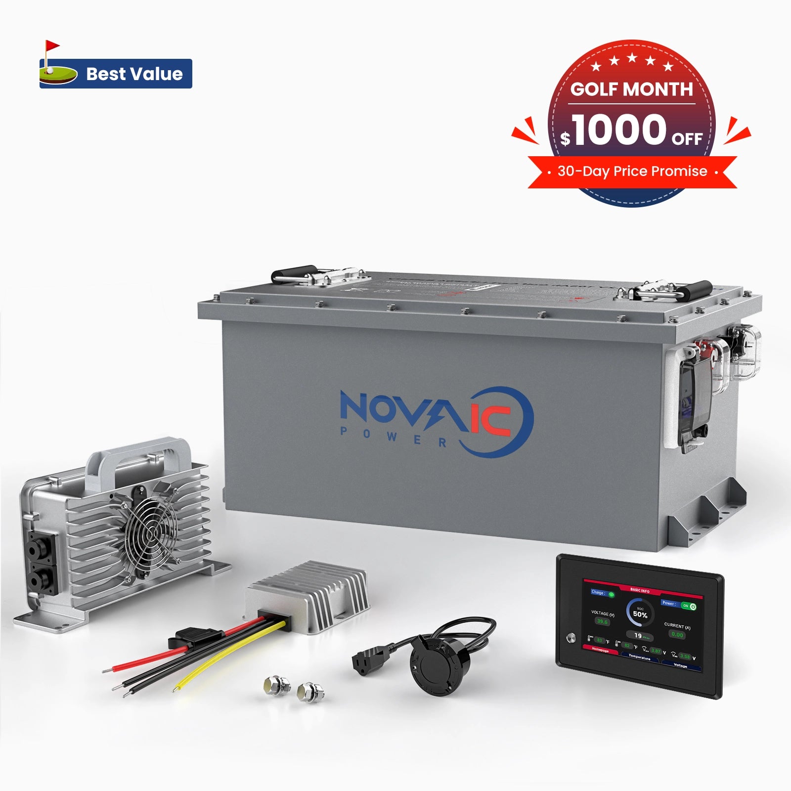 Novaic LT 72V 105Ah Lifepo4 Golf Cart Lithium Battery