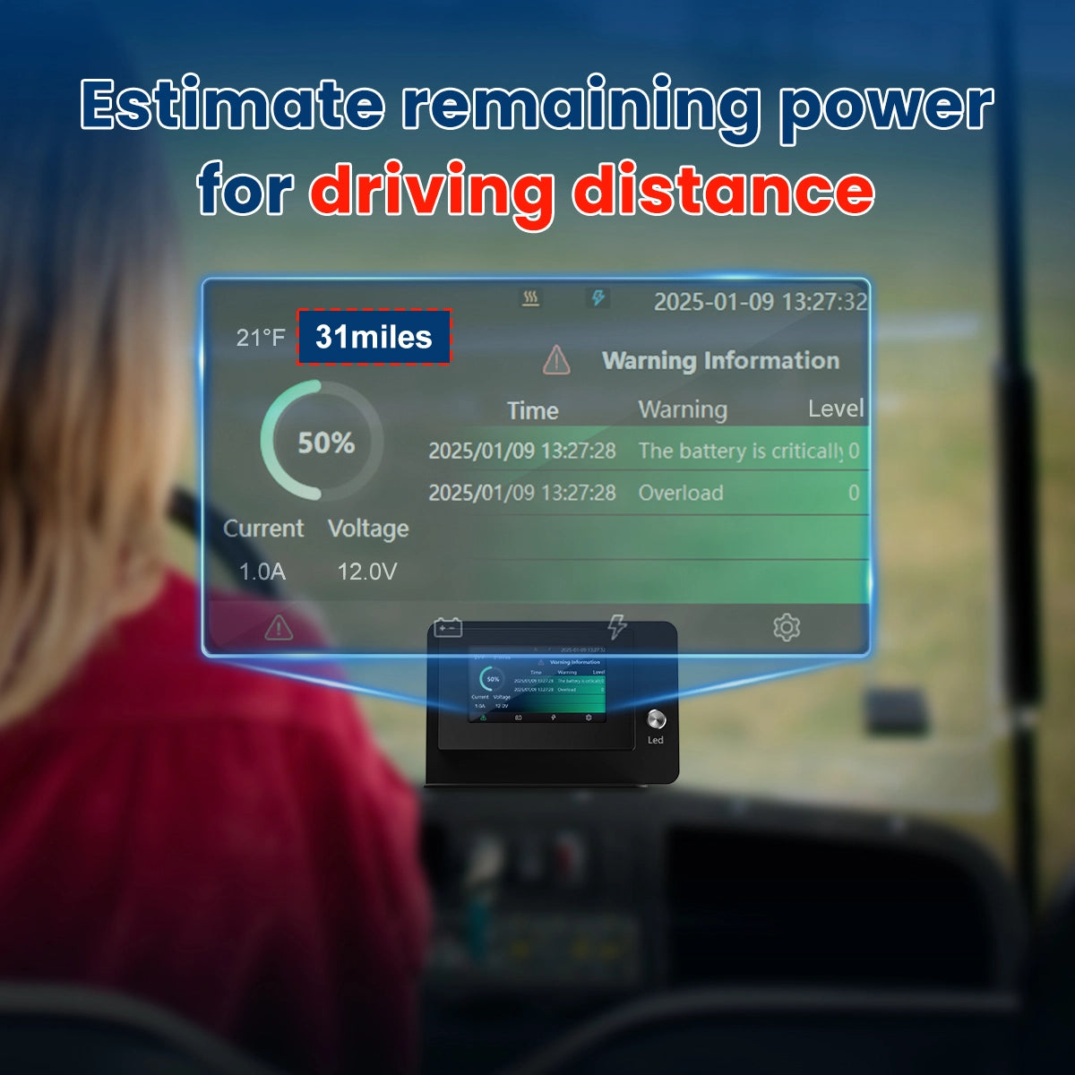Novaic 48V 105Ah Golf Cart Battery Smart LCD Monitor